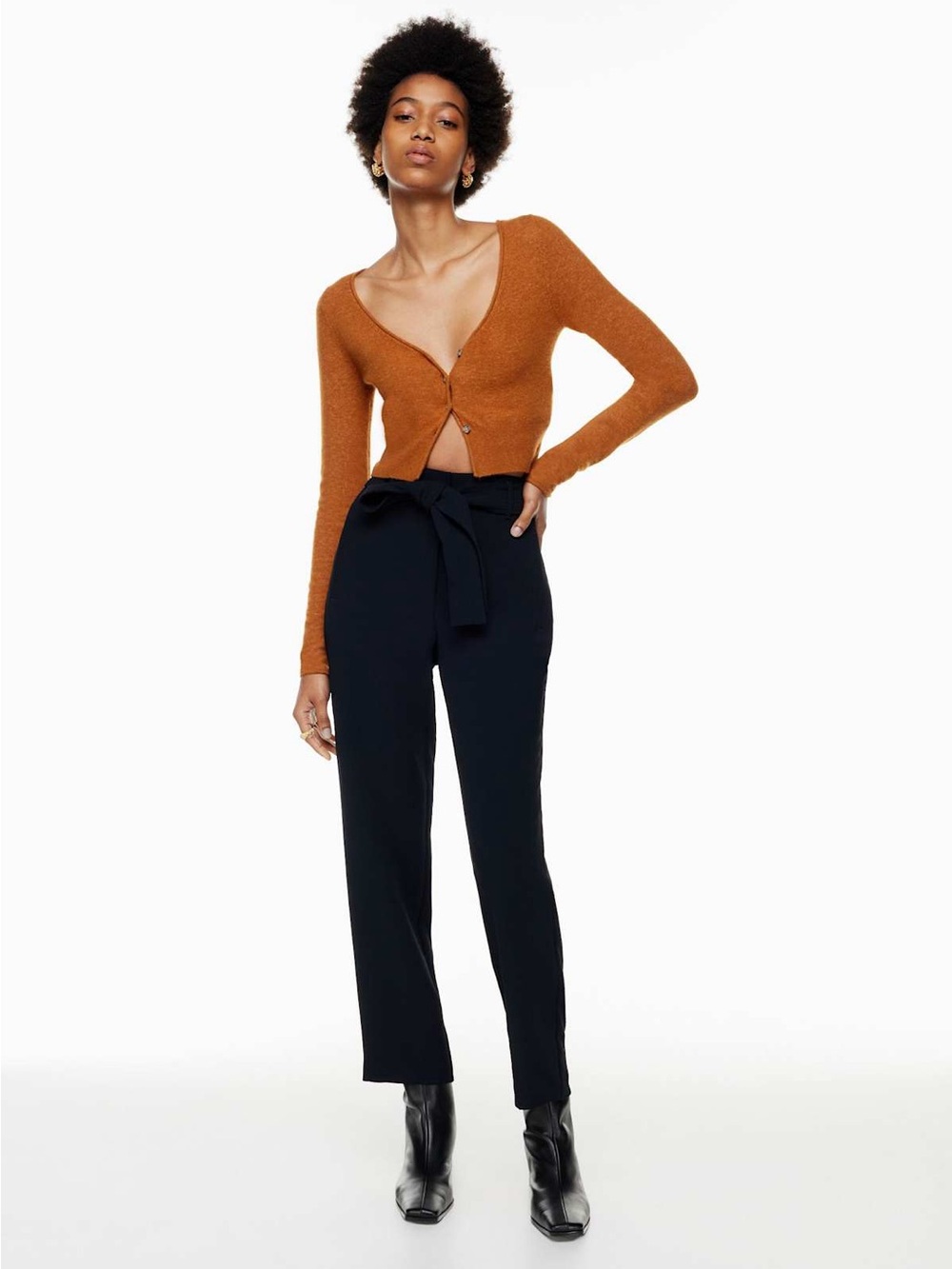 Wilfred Black Tie-Waist Trousers